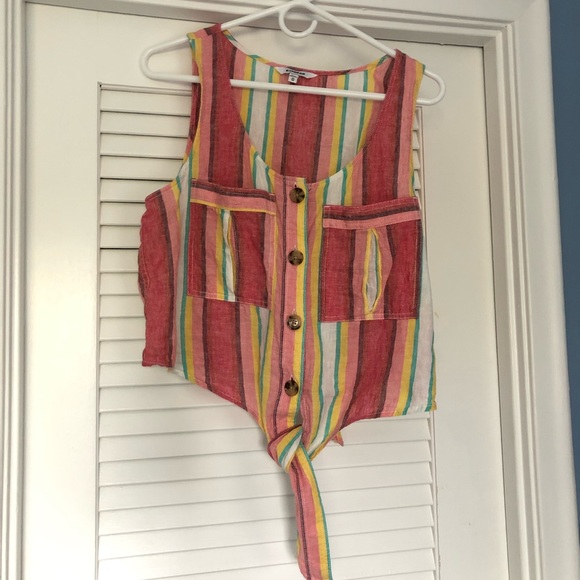 Express Striped Front Tie Tank Top Size Medium. - Picture 4 of 4